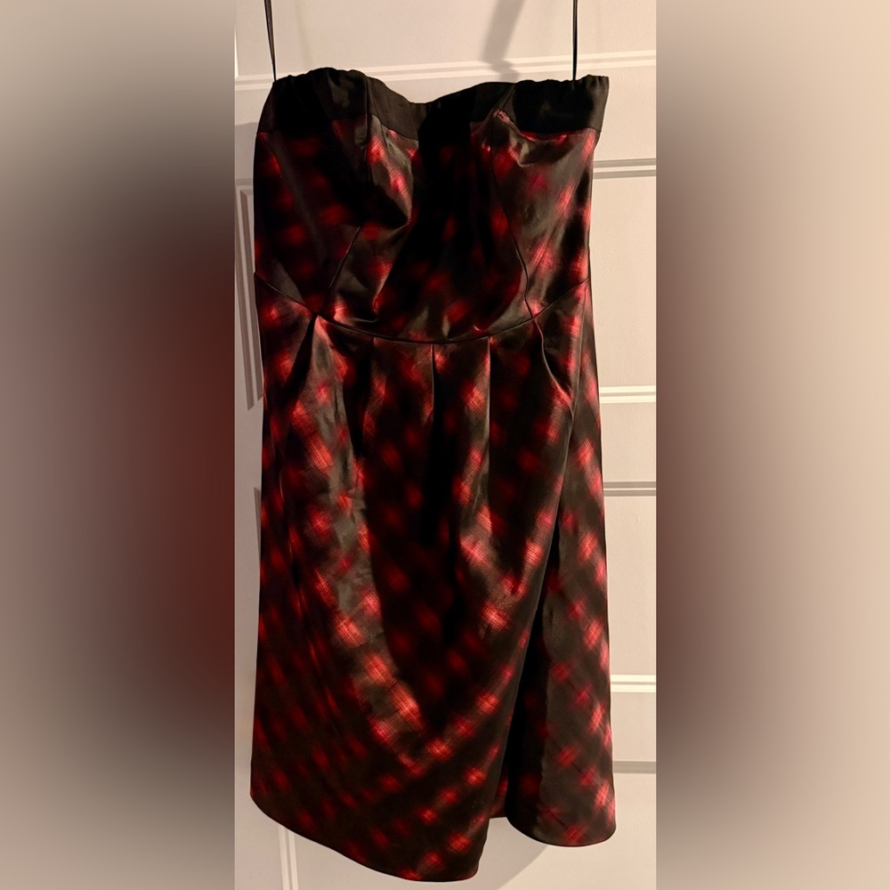 Eloquii Red and Black Patterned Dress